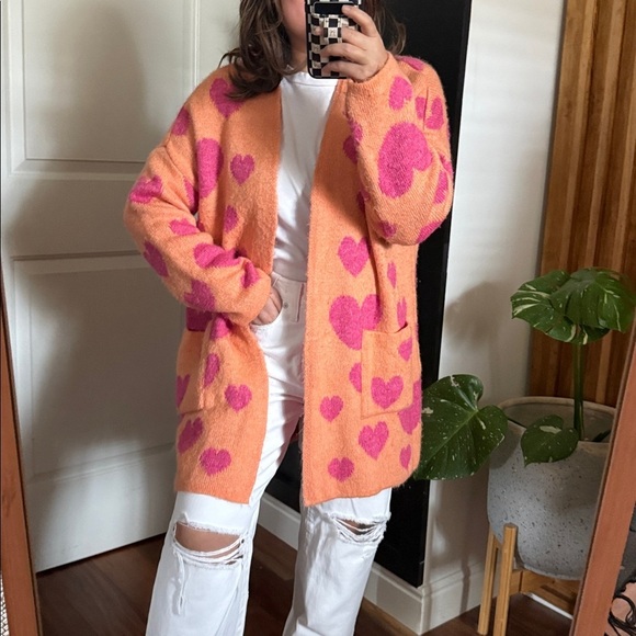 Anthropologie Sweaters - Anthropologie X Maeve Open Front Long Cozy Heart Oversized Cardigan. Size XS/S